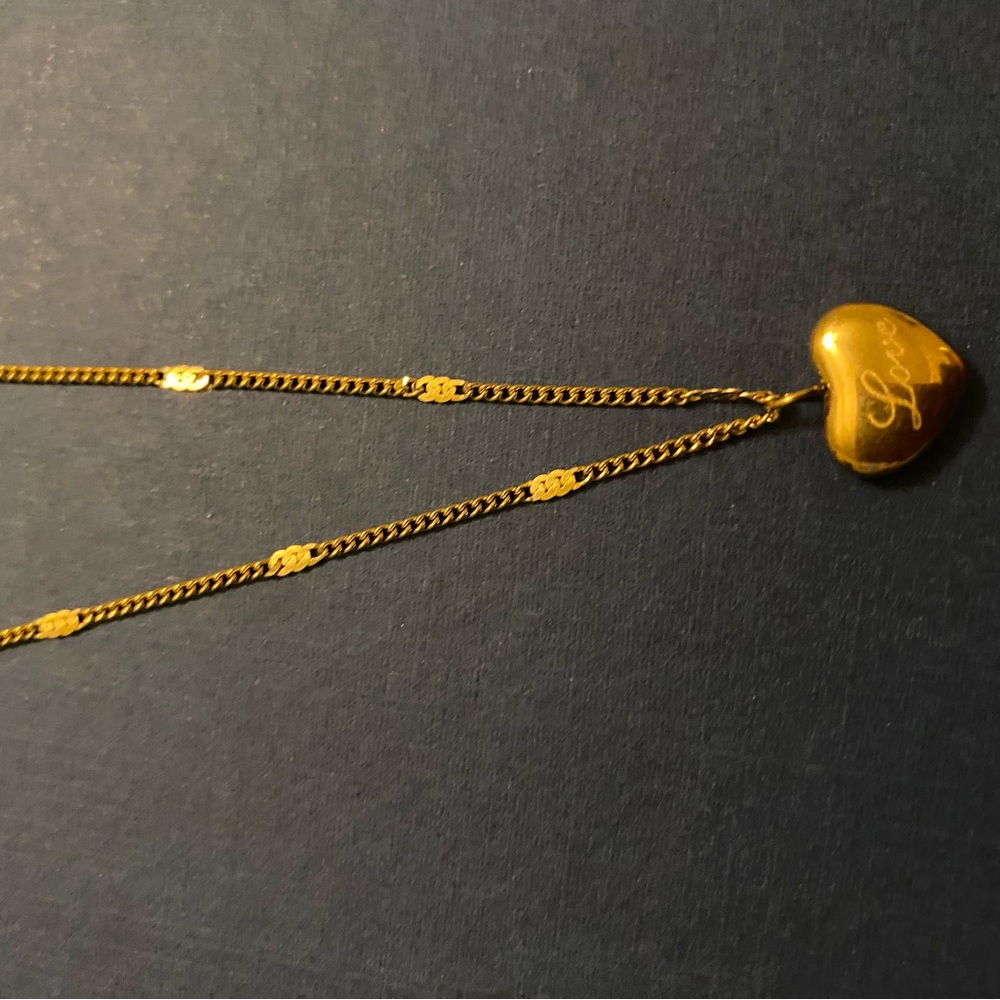 Stainless Steel Gold Heart Pendant Necklace